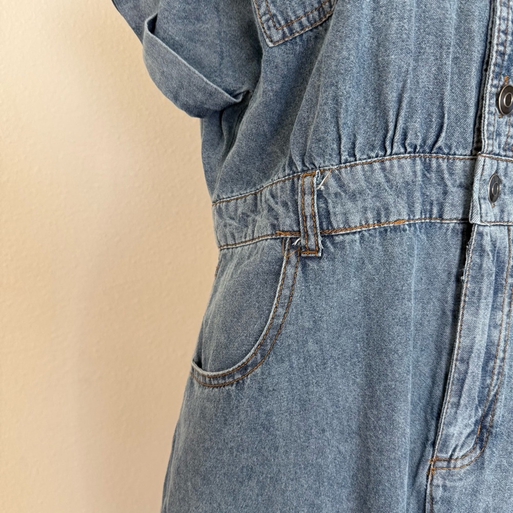 Stylish Blue Women's Jean Overalls - Picture 5 of 14